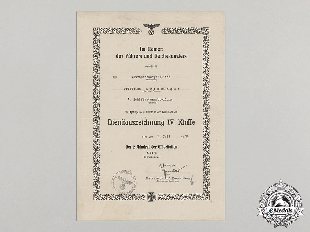 germany,_kriegsmarine._a_document_group_to_matrosenobergefreiter,_torpedoed_in1944_l_878_1_1