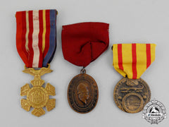 United States. A Lot Of Three Badges And Medals