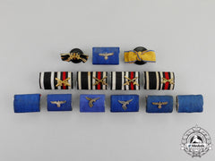 Germany. A Grouping Of Thirteen First And Second War German Medal Ribbon Bars And Boutonnieres