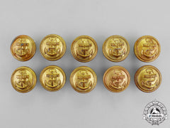 Germany. A Grouping Of Ten Post-War Manufacture Naval Buttons