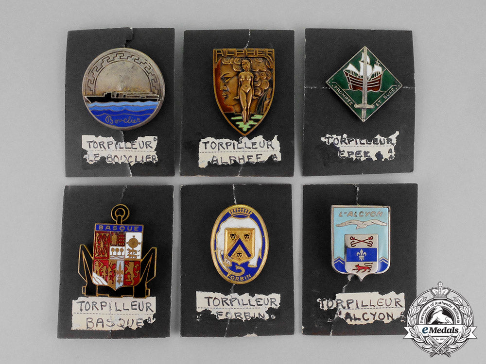 france,_republic._a_lot_of_six_french_navy_torpedo_boat_badges_m18-0173