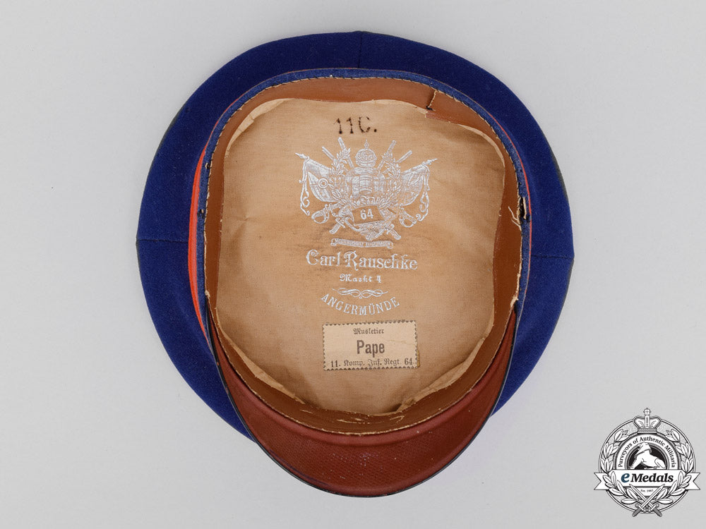 prussia._a_regiment64,11_th_komp._visor_by_carl_rauschke,_named,_c.1915_m18-0531