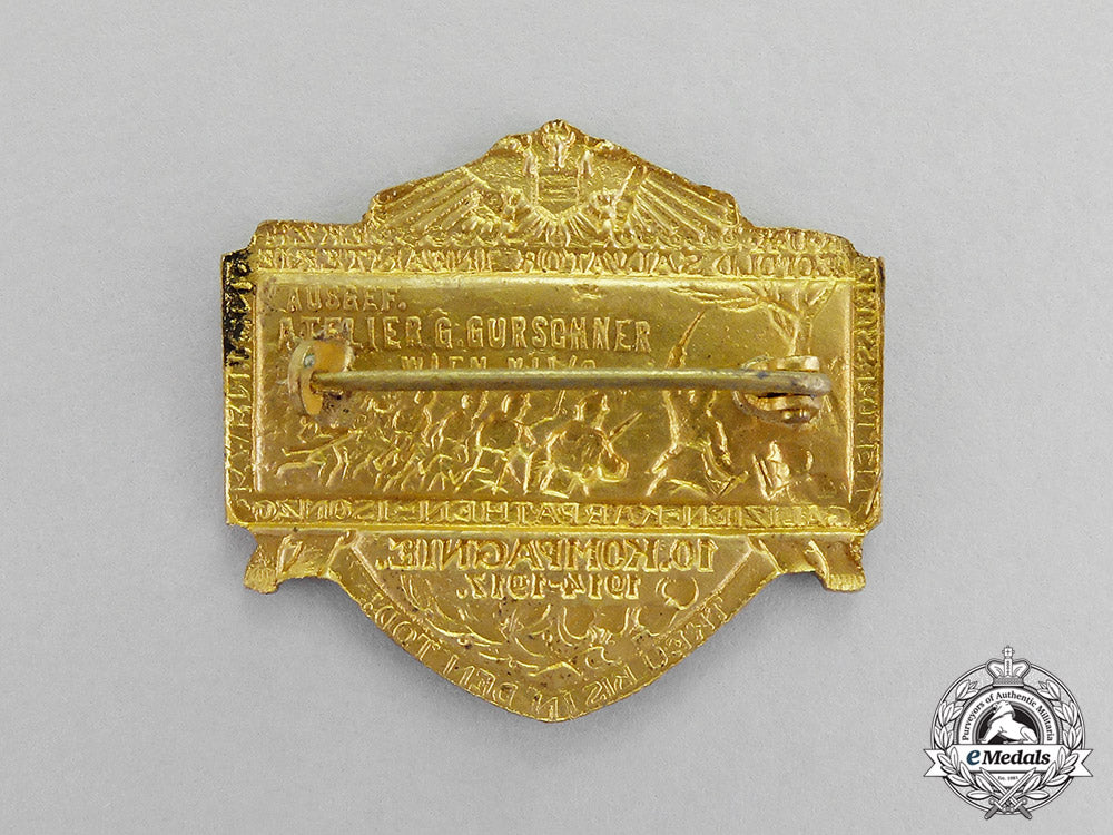 austria,_imperial._a_first_war_period10_th_kompanie_commemorative_campaign_cap_badge_m18-0747