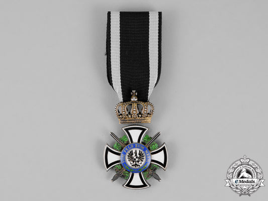 prussia._a_royal_houseorder_of_hohenzollern,_knight’s_cross_with_swords,_by_godet&_sohn_m18-2190