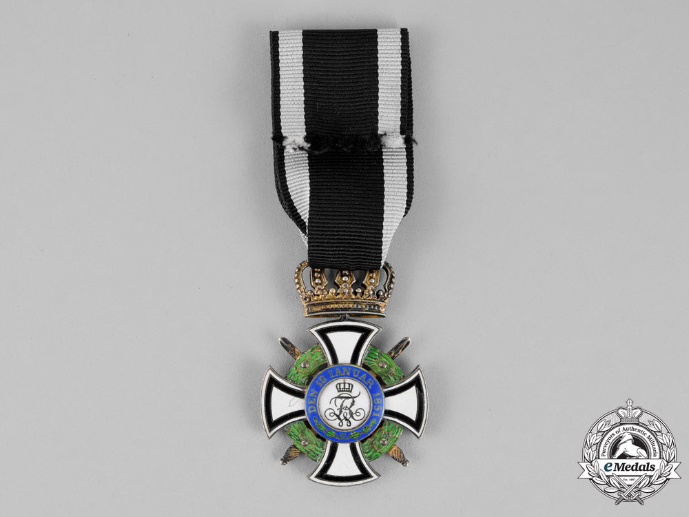 prussia._a_royal_houseorder_of_hohenzollern,_knight’s_cross_with_swords,_by_godet&_sohn_m18-2191