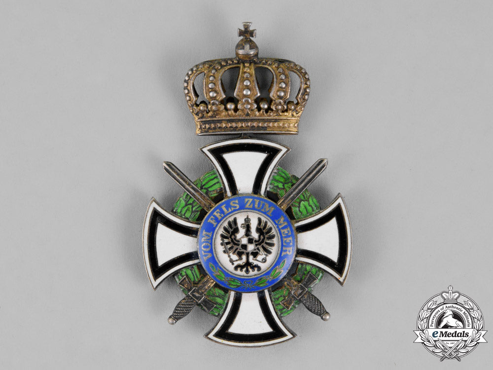 prussia._a_royal_houseorder_of_hohenzollern,_knight’s_cross_with_swords,_by_godet&_sohn_m18-2192