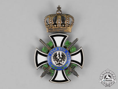 prussia._a_royal_houseorder_of_hohenzollern,_knight’s_cross_with_swords,_by_godet&_sohn_m18-2192