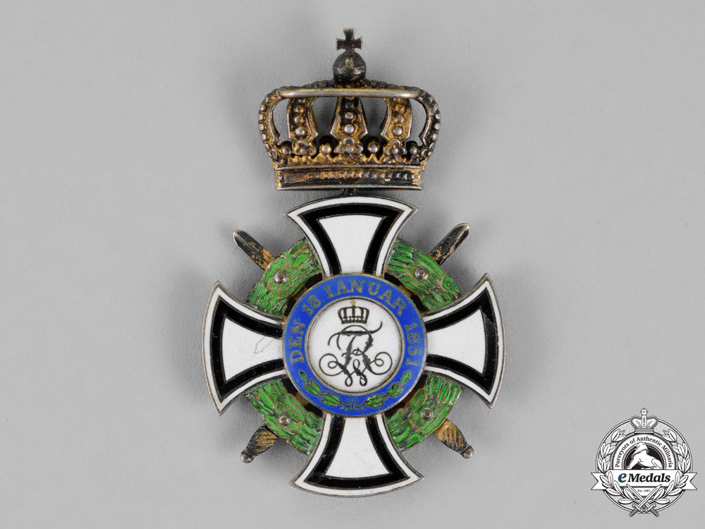 prussia._a_royal_houseorder_of_hohenzollern,_knight’s_cross_with_swords,_by_godet&_sohn_m18-2193