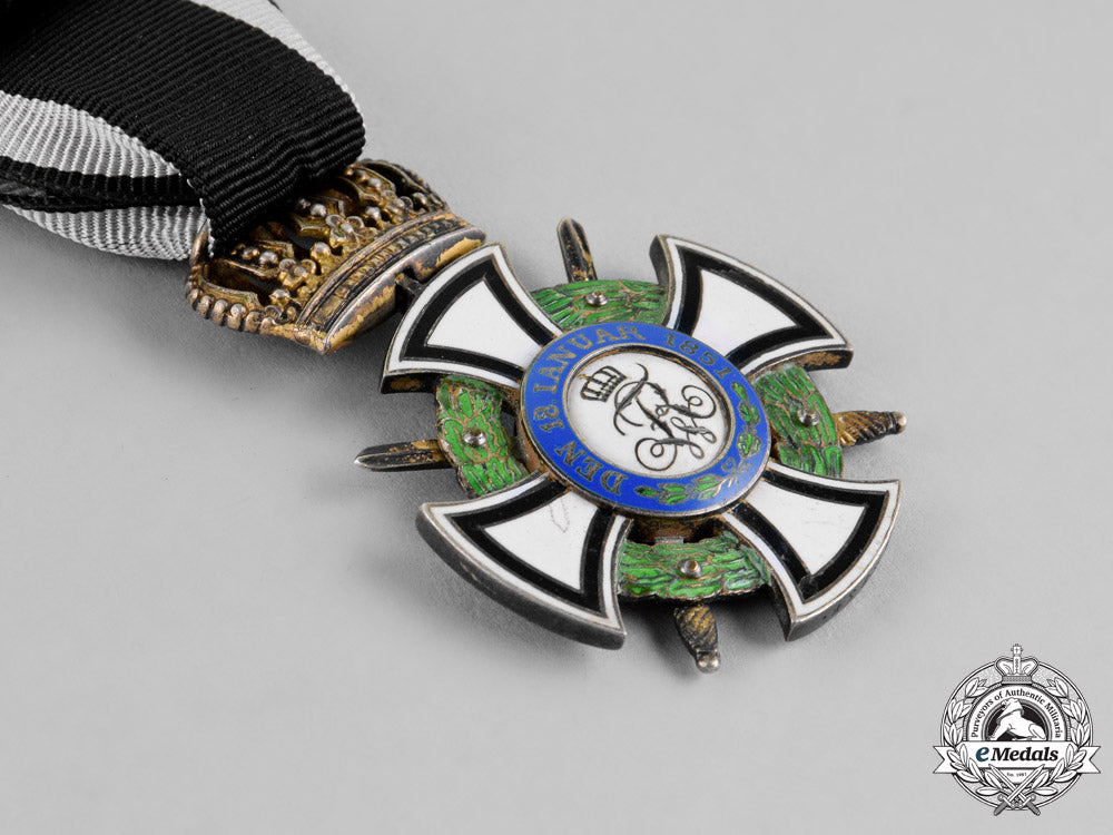 prussia._a_royal_houseorder_of_hohenzollern,_knight’s_cross_with_swords,_by_godet&_sohn_m18-2195