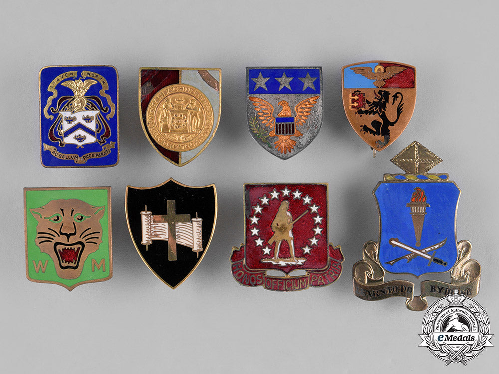 united_states._forty-_three_military_college_and_regimental_school_insignia_badges_m181_1001