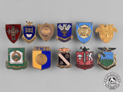 united_states._forty-_three_military_college_and_regimental_school_insignia_badges_m181_1007