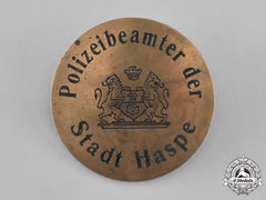 Germany. A Police Officer Of The City Of Haspe Badge