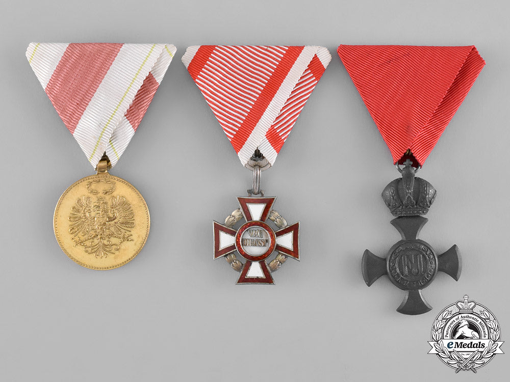 austria,_empire._three_medals,_awards,_and_decorations_m181_1605