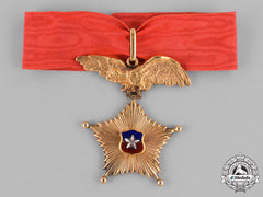 Chile, Republic. A Star Of Military Merit For Long Service In Gold, Armed Forces Division, Commander C.1950