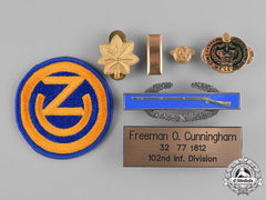 United States. A Group To Freeman O. Cunningham, 102Nd Infantry Division