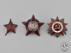 Russia, Soviet Union. Two Orders And One Cap Badge