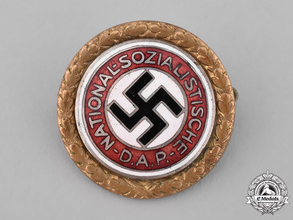 germany,_nsdap._a_golden_party_badge_to_robert_benda,_c.1934_m181_5058