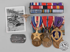 United States. A Korean Silver Star, Bronze Star, Purple Heart Group To Private First Class Andrew Brill