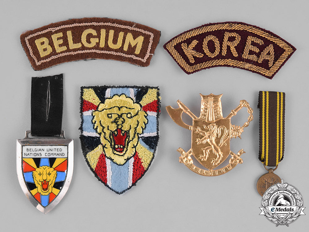 belgium(_kingdom)._korean_war_service_group_of_five_m181_5573
