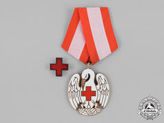 Denmark, Kingdom. A Red Cross Badge Of Merit, I Class With Red Cross Lapel Pin