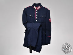 Germany, Feuerschutzpolizei. A Forbach Feuerschutzpolizei Wachtmeister Tunic And Matching Trousers, By Franz Fiedler