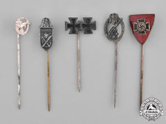 Germany, Third Reich. A Group Of Second War Period Stick Pin Medals