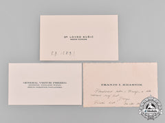 Croatia, Independent State. Three "Happy Easter" Card From High Ranking Croatian Officials/General, C.1944