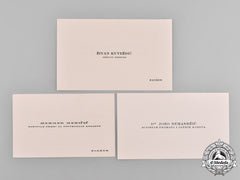 Croatia, Independent State. Three "Happy Easter" Card From High Ranking Croatian Officials, C.1944