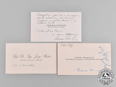 Croatia, Independent State. Three "Happy Easter" Card From High Ranking Croatian Officials, C.1944