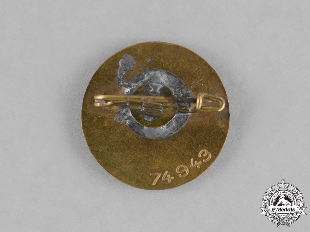Germany, Nsdap. A Golden Party Badge, Small Version By Josef Fuess ...