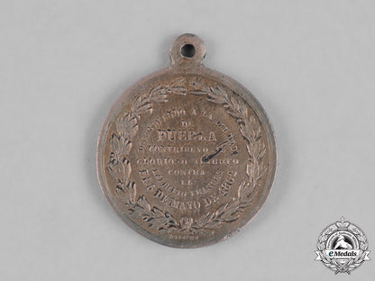 mexico,_republic._a_medal_for_defending_the_city_of_puebla,_officer’s_silver_medal_c.1863_m181_9844_1