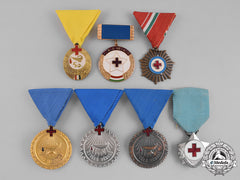 Czechoslovakia, Socialist Republic. Hungary, People's Republic. A Lot Of Seven Red Cross Medals