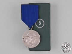 Germany, Ordnungspolizei. A Cased Ordnungspolizei (Order Police) 8-Year Faithful Service Medal