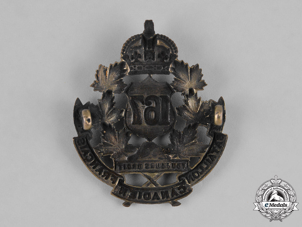 canada._a167_th_infantry_battalion"_canadiens_français"_cap_badge,_c.1915_m182_1620