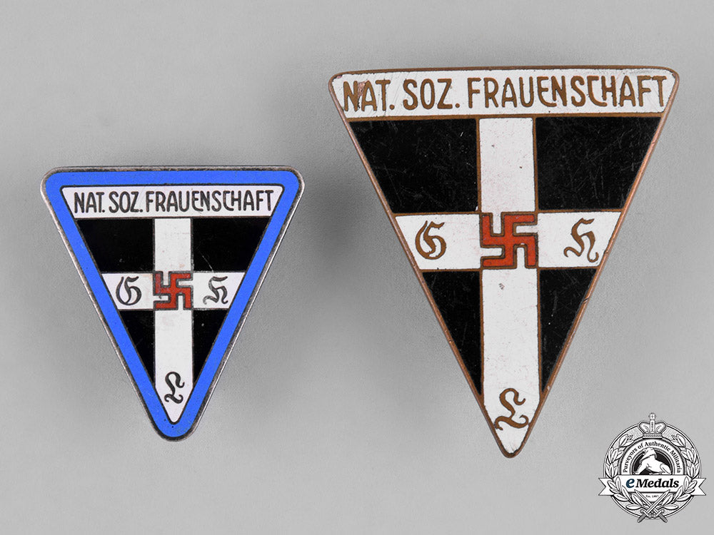 germany,_ns-_frauenschaft._a_pair_of_national_socialist_women’s_league_membership_badges_m182_1762