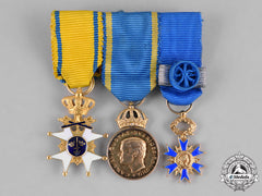 Sweden, Kingdom. A Fine Order Of The Sword Miniature Group In Gold, C.1975