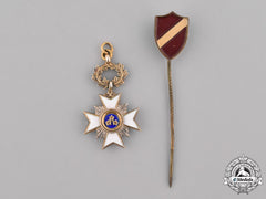 Latvia, Republic. A Miniature Order Of The Three Stars And Latvia Shield Stickpin