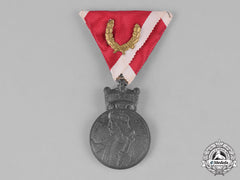 Croatia, Independent State. An Order Of King Zvonimir's Crown, Silver Grade Medal With War Ribbon, C.1941