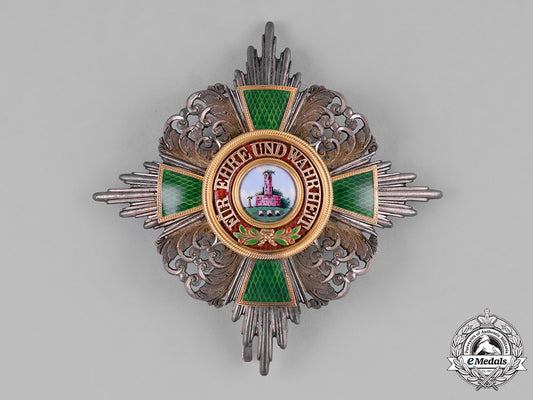 baden,_duchy._an_order_of_the_zähringer_lion_in_gold,_commander’s_star,_c.1900_m182_3475