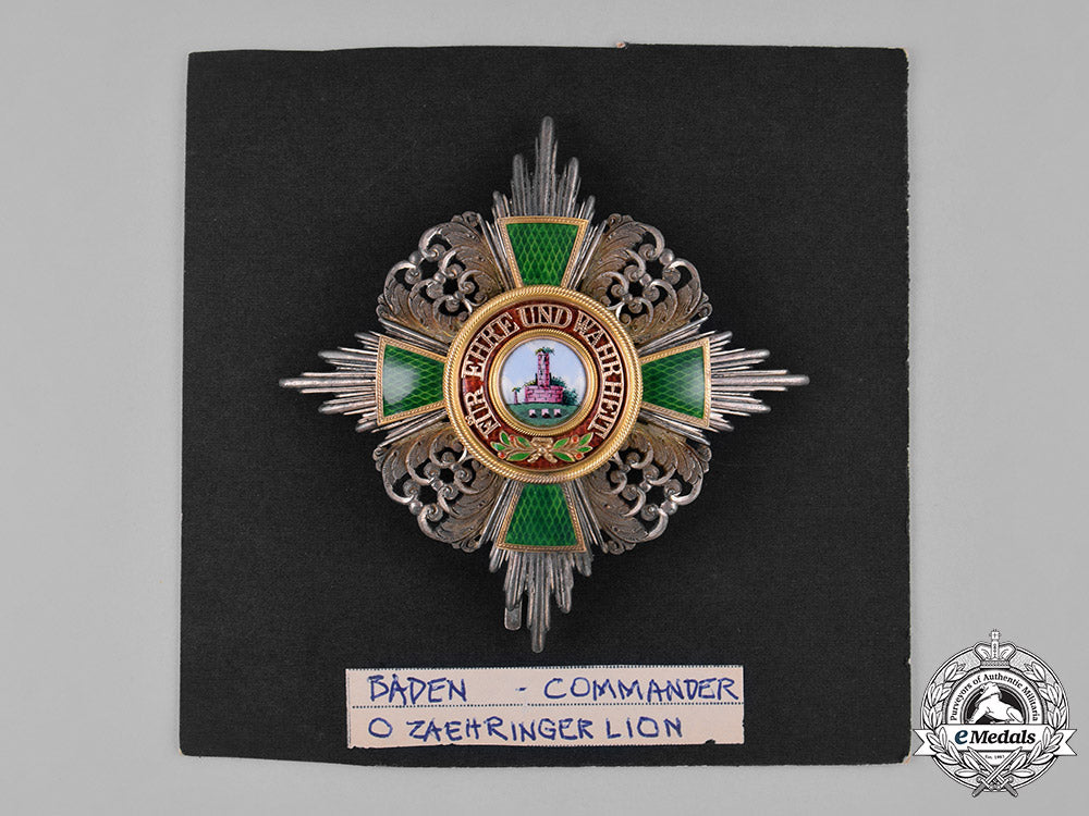 baden,_duchy._an_order_of_the_zähringer_lion_in_gold,_commander’s_star,_c.1900_m182_3482