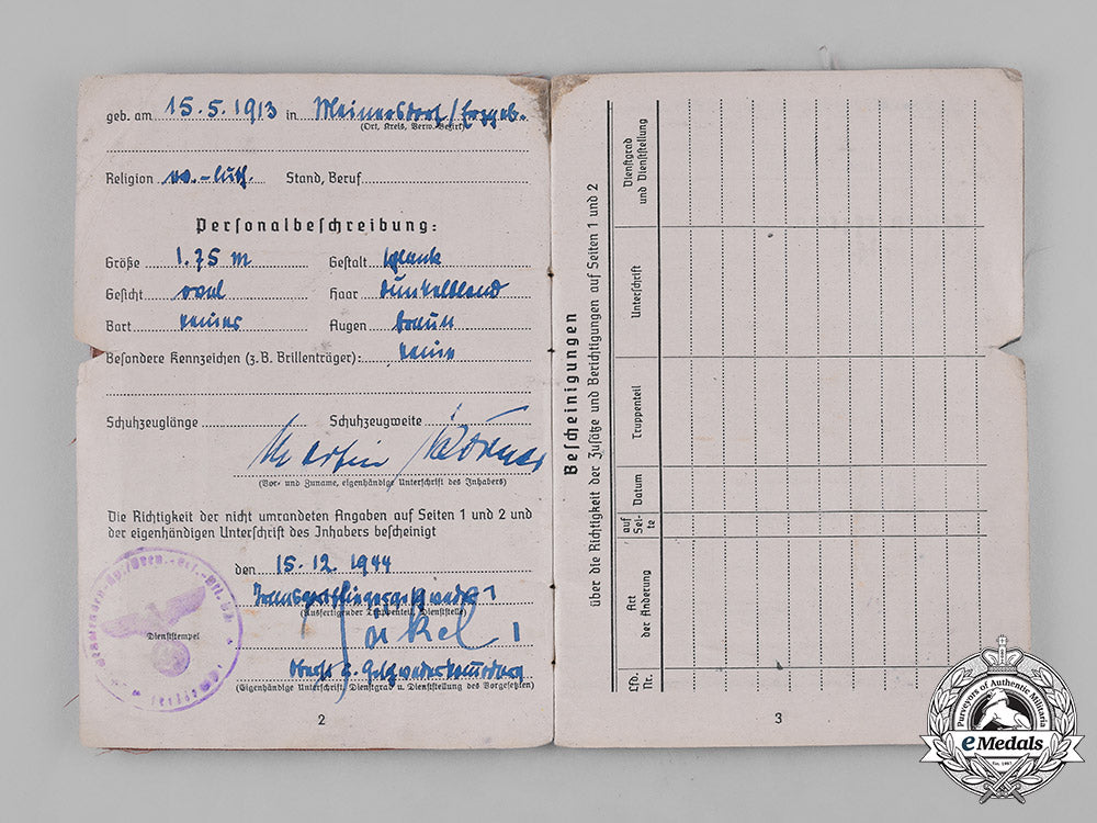 germany,_luftwaffe._a_pair_of_documents_belonging_to_knight’s_cross_recipient_martin_körner_m182_3999_1_1