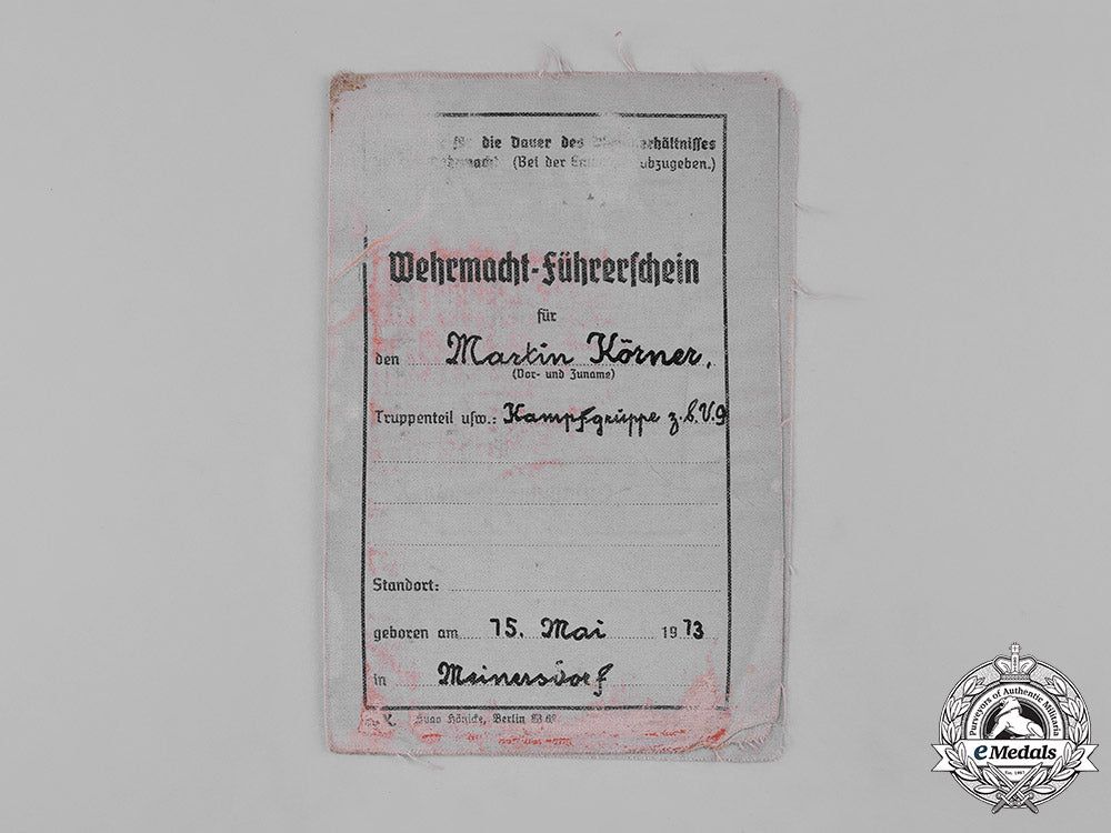 germany,_luftwaffe._a_pair_of_documents_belonging_to_knight’s_cross_recipient_martin_körner_m182_4003_1_1