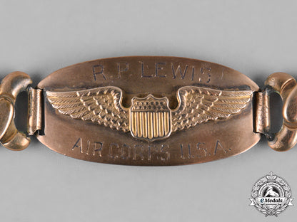 united_states._an_amy_air_force_pilot's_identification_wrist_bracelet,_named_to_r.p._lewis,_c.1941_m182_5222