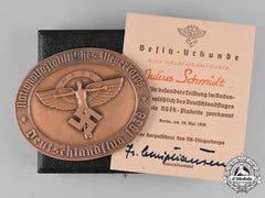 Germany, Nsfk. A 1938 National Socialist Flying Corps (Nsfk) Flight Award Table Medal