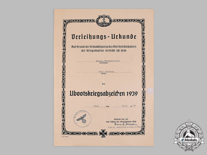 germany,_kriegsmarine._a_certificate_of_issue_for_a_u-_boat_war_badge_to_obergefreiter_paul_hartwig_m182_5674