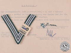 Germany, Ss. An Ss Honour Chevron Of The Old Guard & Application For Permission For Wear
