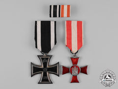 Prussia. An Iron Cross 1914 Second Class And A Bremen Hanseatic Cross
