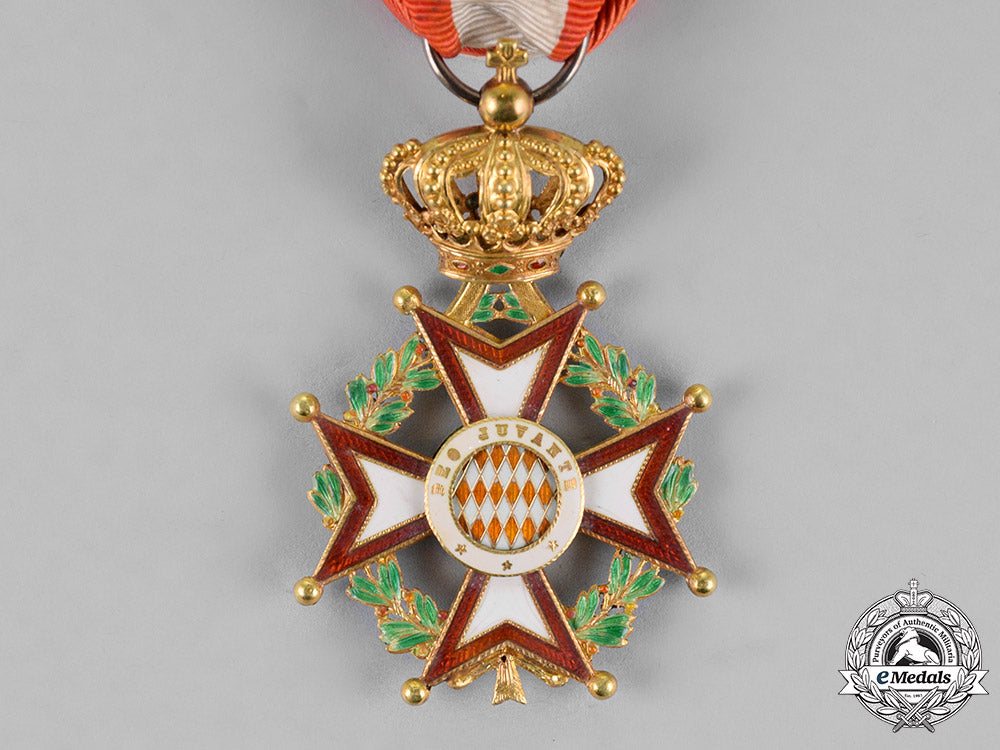 monaco,_principality._an_order_of_saint_charles,_officer's_cross,_c.1910_m18_6848