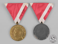 Croatia. An Ante Pavelić Bravery Medal, Silver And Bronze Grade Medals