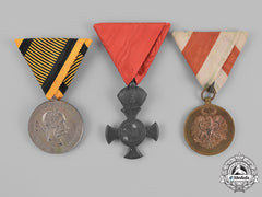 Austria, Empire. Three Imperial Austrian Medals, Awards, And Decorations